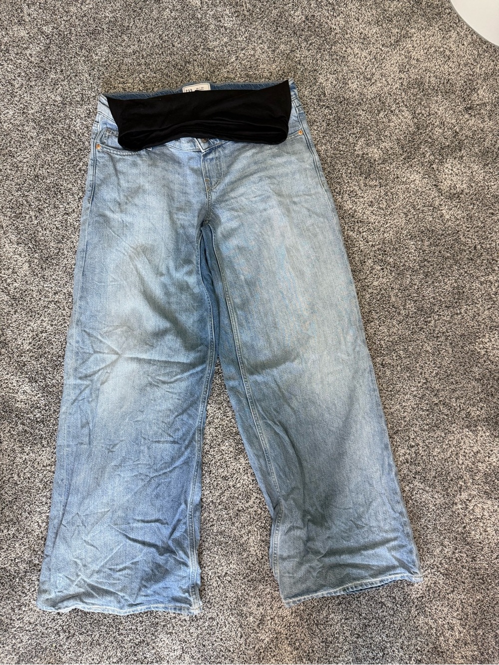 GAP Light Blue Denim Jeans with Black Maternity Waistband